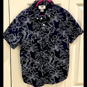 Boys button up octopus print shirt